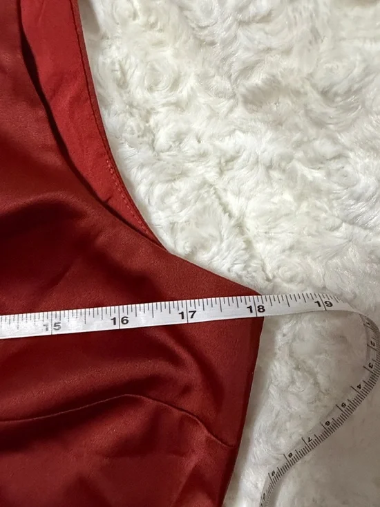 Lulu's Copper Satin Square-Neck Maxi Dress size large NWT - Picture 7 of 12